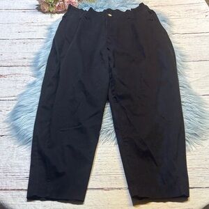Zara Black Baggy Paperbag Pants sz XL